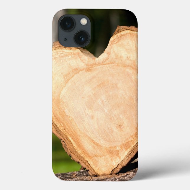 Funda De Case-Mate Para iPhone corazón de madera (Reverso)