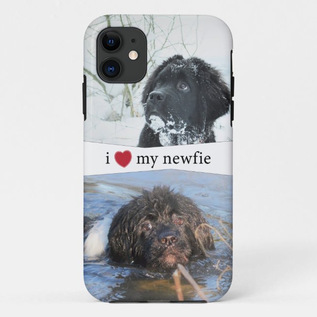Funda De Case-Mate Para iPhone Corazón de mi Terranova de Newfie (Reverso)