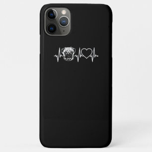Funda Para iPhone 11 Pro Max Corazón de perro de pug cutáneo Perro de pug de