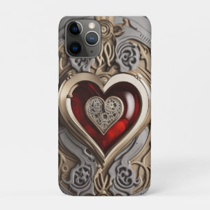 Funda Para iPhone 11 Pro Corazón de Steampunk - Amor Mecánico Intrincado