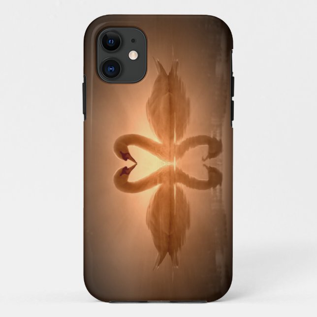 Funda De Case-Mate Para iPhone Corazón del cisne (Reverso)