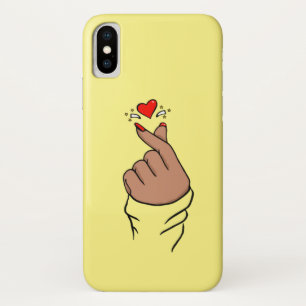 Funda Para iPhone X Corazón del dedo de Kpop Saranghae