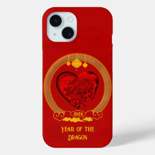 Funda Para iPhone 15 Corazón del dragón, Año del dragón