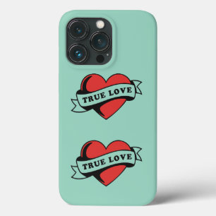 Funda Para iPhone 13 Pro Corazón del tatuaje del amor verdadero Diseño ro