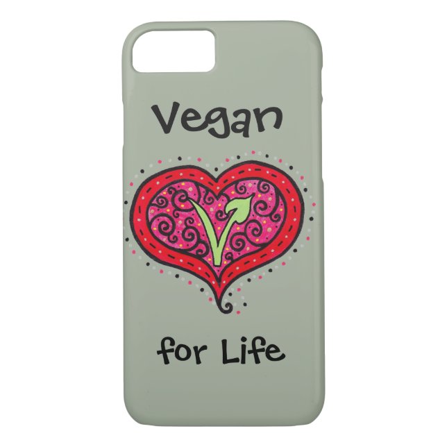 Funda De Case-Mate Para iPhone Corazón del vegano (Reverso)