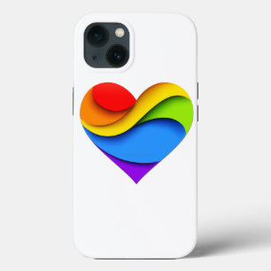 Funda Para iPhone 13 Corazón en forma de SlipperyJoe en capas de arcoír