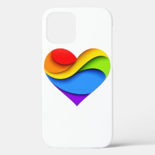 Funda Para iPhone 12 Pro Corazón en forma de SlipperyJoe en capas de arcoír