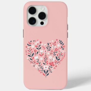 Funda Para iPhone 15 Pro Max Corazón floral de San Valentín
