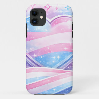 Funda Para iPhone 11 Corazón Galaxia Orgullo Transgénero