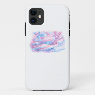 Funda Para iPhone 11 Corazón Galaxia Orgullo Transgénero