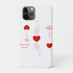 Funda Para iPhone 11 Pro Corazón minimalista y taza de amor de manos – Romá