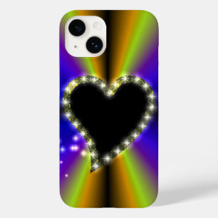 Funda Para iPhone 14 De Case-Mate Corazón negro con estrellas en arcoiris
