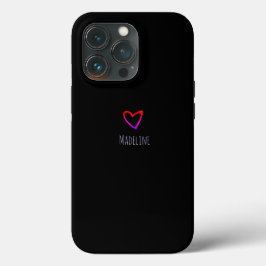 Funda Para iPhone 13 Pro Corazón Pequeño Arcoíris Dibujado a Mano Simple