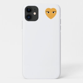 Funda Para iPhone 11 Corazón Pequeño y Lindo con Ojos sobre Blanco