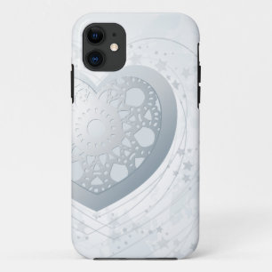 Corazón plateado, funda para iPhone 5