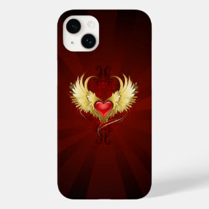 Funda Para iPhone 14 Plus De Case-Mate Corazón Rojo con Alas Doradas