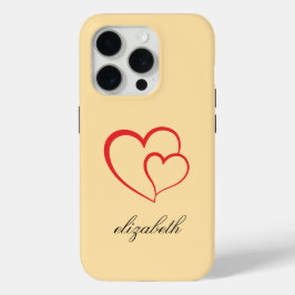 Funda Para iPhone 15 Pro corazón rojo con forma fondo colorido personalizad