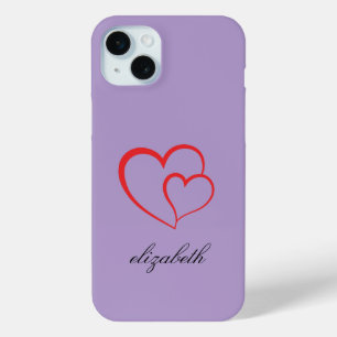 Funda Para iPhone 15 Mini corazón rojo forma colorido fondo personalizado