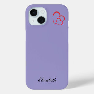 Funda Para iPhone 15 corazón rojo forma colorido fondo personalizado 