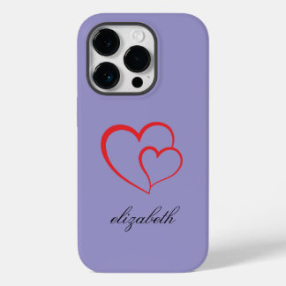 Funda Para iPhone 14 Pro De Case-Mate corazón rojo forma fondo colorido personalizado 