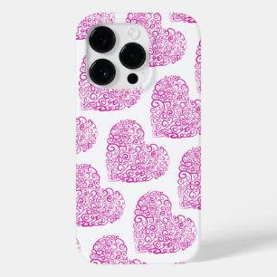 Funda Para iPhone 14 Pro De Case-Mate Corazón rosa de escritura a mano espiral para Día 