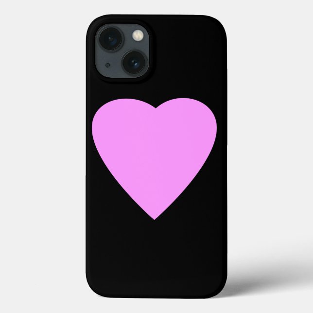 Funda De Case-Mate Para iPhone Corazón rosado en negro. (Reverso)