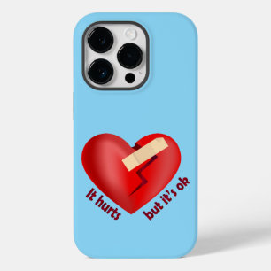 Funda Para iPhone 14 Pro De Case-Mate Corazón roto sanado con parche y cita de vida