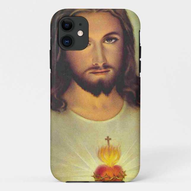 Funda De Case-Mate Para iPhone Corazón sagrado de Jesús (Reverso)