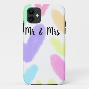 Funda Para iPhone 11 Corazón simple estilo de texto minimalista boda Sr