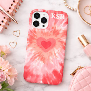 Funda Para iPhone 14 Plus De Case-Mate Corazón Tie Dye Monograma 