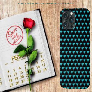 Funda Para iPhone 13 Pro Max Corazón y flecha - Verde azulado de la marina