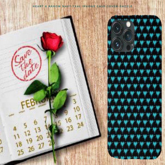 Funda De Case-Mate Para iPhone Corazón y flecha - Verde azulado de la marina (Subido por el creador)