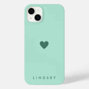 Funda Para iPhone 14 Plus De Case-Mate Corazón y nombre verde menta elegante y femenino