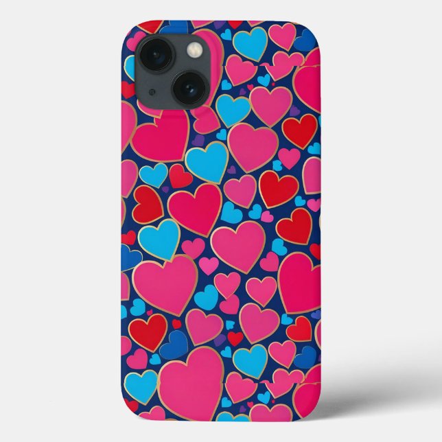 Funda De Case-Mate Para iPhone Corazones 3d rosados (Reverso)