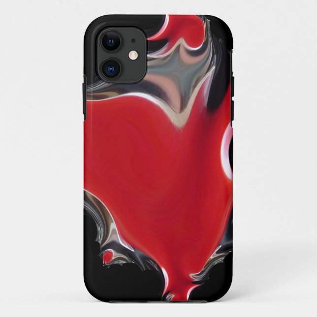 Funda De Case-Mate Para iPhone Corazones abstractos en llamas (Reverso)