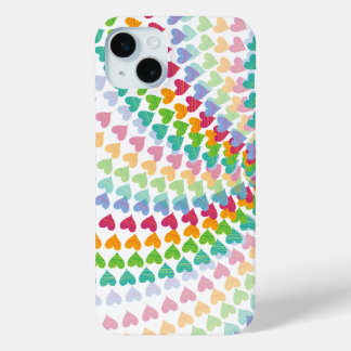 Funda Para iPhone 15 Mini Corazones arco iris rompen el caprichoso amor colo