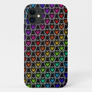 Funda Para iPhone 11 Corazones arcoiris