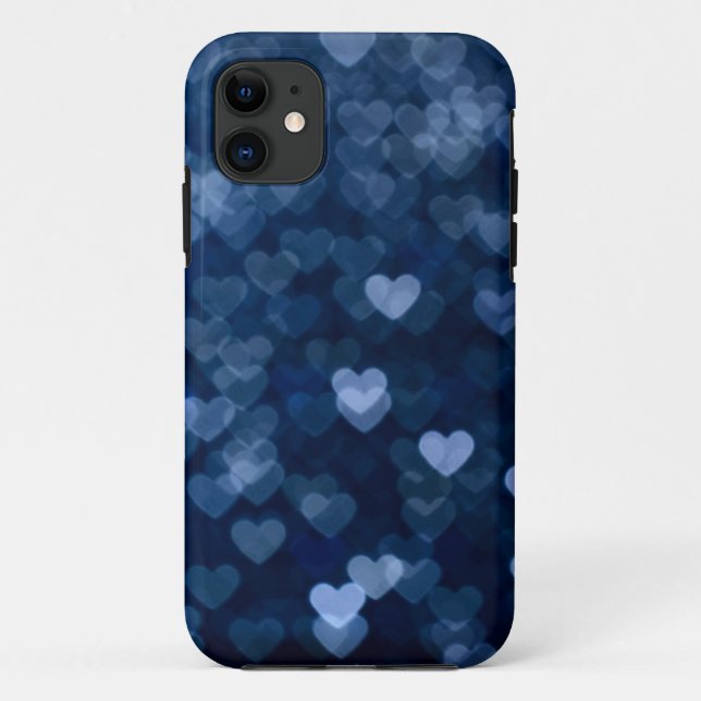 Funda De Case-Mate Para iPhone corazones azules (Reverso)