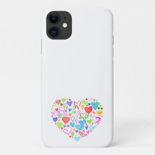 Funda Para iPhone 11 Corazones coloridos, amor, romance, El día de San 