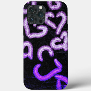 Funda Para iPhone 13 Pro Max Corazones con problemas morados