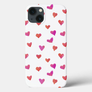 Funda Para iPhone 13 Corazones de acuarela