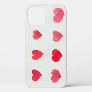 Funda Para iPhone 12 Corazones de acuarela sin mar: diseño de patrones 