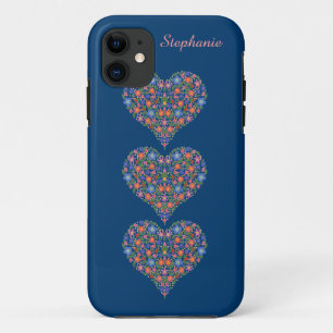 Corazones de arte popular, Funda Deep Blue iPhone 