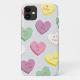 Funda Para iPhone 11 Corazones de conversación en mosaico con texto edi