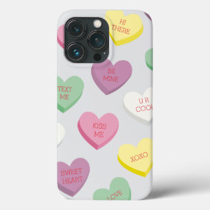 Funda Para iPhone 13 Pro Corazones de conversación en mosaico con texto edi