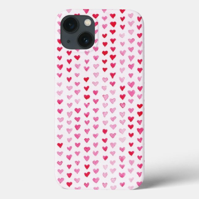 Funda De Case-Mate Para iPhone Corazones de la acuarela (Reverso)