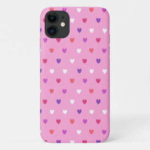 Funda Para iPhone 11 Corazones de lunares en rosa