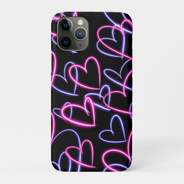 Funda Para iPhone 11 Pro Corazones de neón