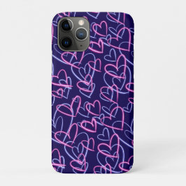 Funda Para iPhone 11 Pro Corazones de neón