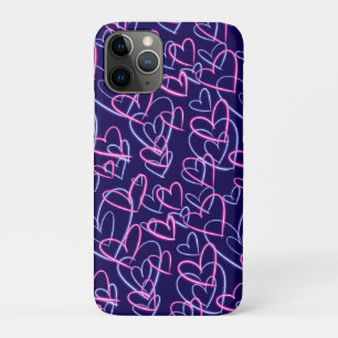 Funda Para iPhone 11 Pro Corazones de neón